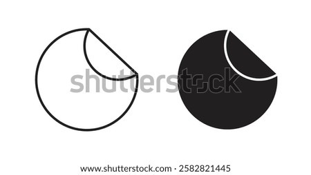 Sticker filled and outlined icons vectors on white background