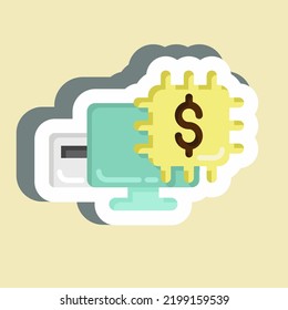 Sticker Fintech Technology. suitable for education symbol. simple design editable. design template vector. simple illustration