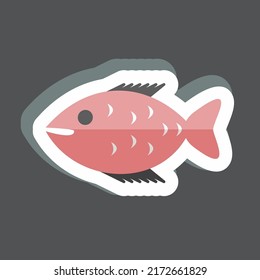 Sticker Fish. suitable for Sea symbol. simple design editable. design template vector. simple symbol illustration