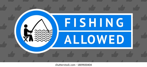 Aufkleber Fischen erlaubt, Vektorgrafik 10eps