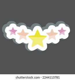 Sticker Five Stars Rating. related to Stars symbol. simple design editable. simple illustration. simple vector icons