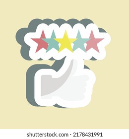 Sticker Cinco Estrellas. adecuado para el símbolo Feedback. diseño simple editable. vector de plantilla de diseño. ilustración de símbolo simple