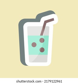 Sticker Fizzy Water. suitable for Drink symbol. simple design editable. design template vector. simple symbol illustration