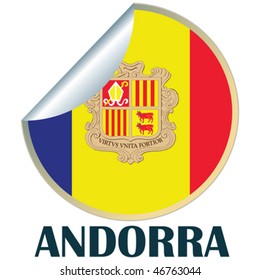 Sticker with flag of Andorra