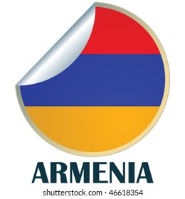 Sticker with flag of Armenia