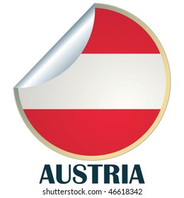 Sticker with flag of Austria