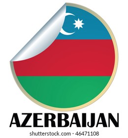 Sticker with flag of Azerbaijan