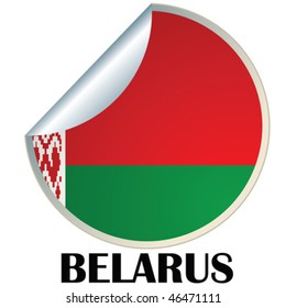 Sticker with flag of Belarus