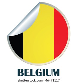 Sticker with flag of Belgium