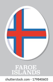 sticker flag of Faroe Island in form of easter egg