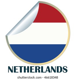Sticker with flag of Netherlands