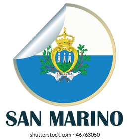 Sticker with flag of San Marino