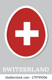 sticker flag of Switzerland in form of easter egg