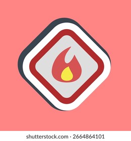 Sticker flammable. Oil Industry elements.