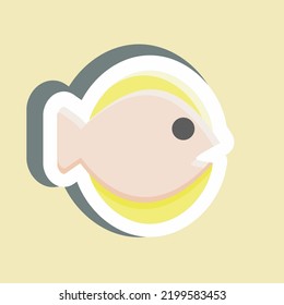 Sticker Flat Fish. suitable for seafood symbol. simple design editable. design template vector. simple illustration