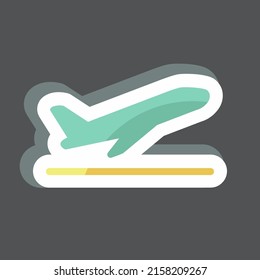 Despegue del vuelo con pegatinas. adecuado para el símbolo Infographics. diseño simple editable. vector de plantilla de diseño. ilustración de símbolo simple