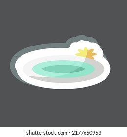 Sticker Floating Flowers. suitable for Spa symbol. simple design editable. design template vector. simple symbol illustration
