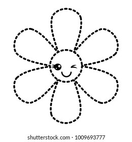 sticker flower kawaii cartoon botanical icon