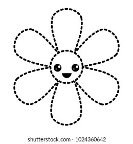 sticker flower kawaii cartoon botanical icon