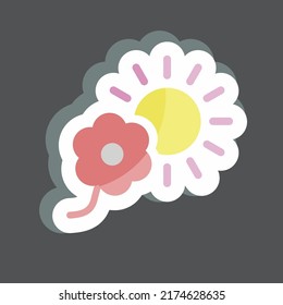 Flor adhesiva a la luz del sol. adecuado para símbolo de jardín. diseño simple editable. vector de plantilla de diseño. ilustración de símbolo simple
