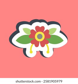 Sticker flower. Traditional tattoo elements.