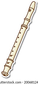 Sticker flute musical instrument illustration