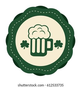 sticker foam beer glass drink with clover