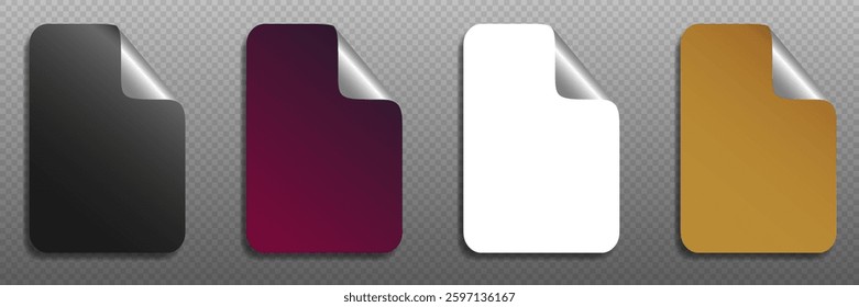 Sticker with folded corner, shadow effect.