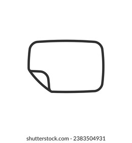 Sticker with folded edge, linear icon. Line with editable stroke