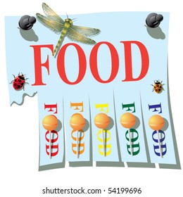 Sticker. Food.