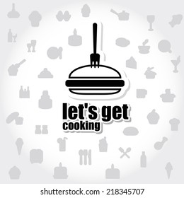 Sticker food vector set. Hamburger texture.