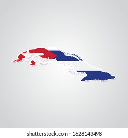 Sticker in form of Cuba map in flat style. Vector Illustration Eps10.