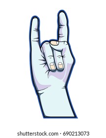 Sticker in the form of a rock-hand 