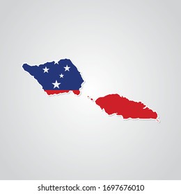 Sticker in form of Samoa map in flat style. Vector Illustration Eps10.