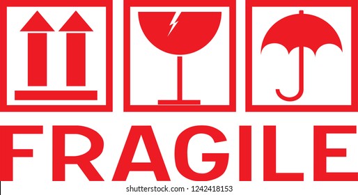 Sticker Fragile Handle Care Stock Vector (royalty Free) 1242418153 