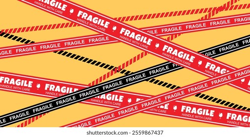 sticker fragile handle with care, package sign icon ,vector illustration