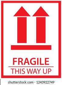 Sticker: fragile - handle with care - this way up - donot step
