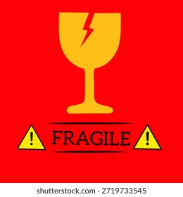 sticker fragile,, fragile warning label, fragile label with broken glass symbol