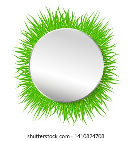 Sticker frame round summer grass