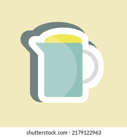 Sticker French Press. suitable for Drink symbol. simple design editable. design template vector. simple symbol illustration