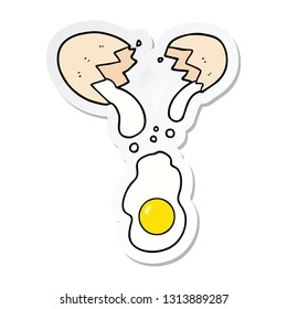 sticker of a fresh cracked egg