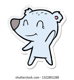 sticker of a friendly bear cartoon