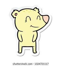 sticker of a friendly bear cartoon