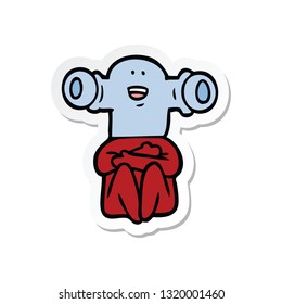 pegatina de un alienígena de caricatura