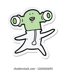 pegatina de un alienígena de caricatura