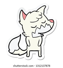 adesivo de uma raposa de desenho animado amigável