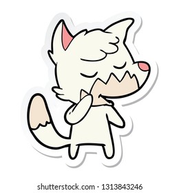 sticker of a friendly cartoon fox