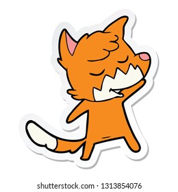sticker of a friendly cartoon fox