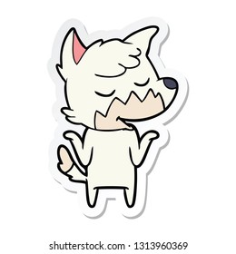 sticker of a friendly cartoon fox