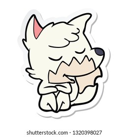 sticker of a friendly cartoon fox
